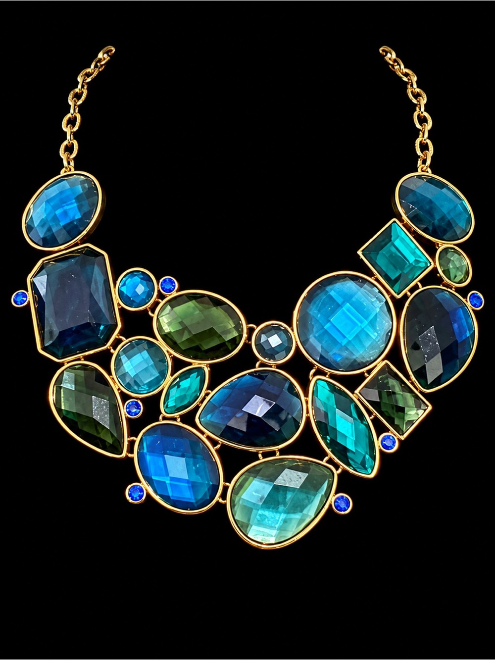 Joan Rivers Gold-Tone Necklace with Blue & Green Gems